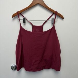 Girlfriend Collective Willa  Cropped Stretch Camisole Tank Top Burgundy 4XL